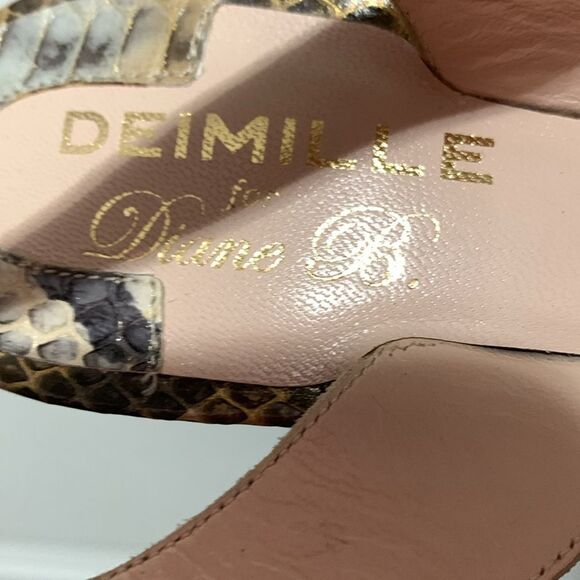 Deimille For Diane B Slingback Snakeskin Heels Size 8 (38) - Picture 3 of 10